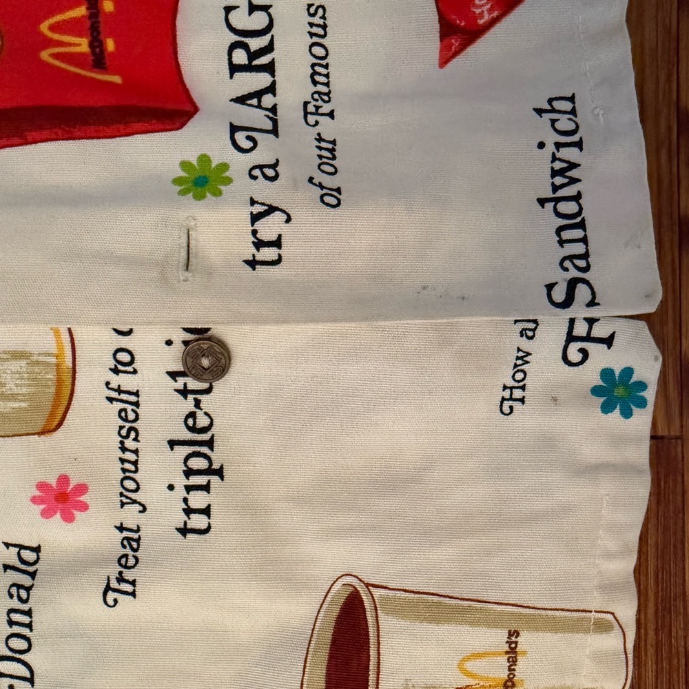 White McDonald’s Print Button-Down Shirt - Picture 3 of 5